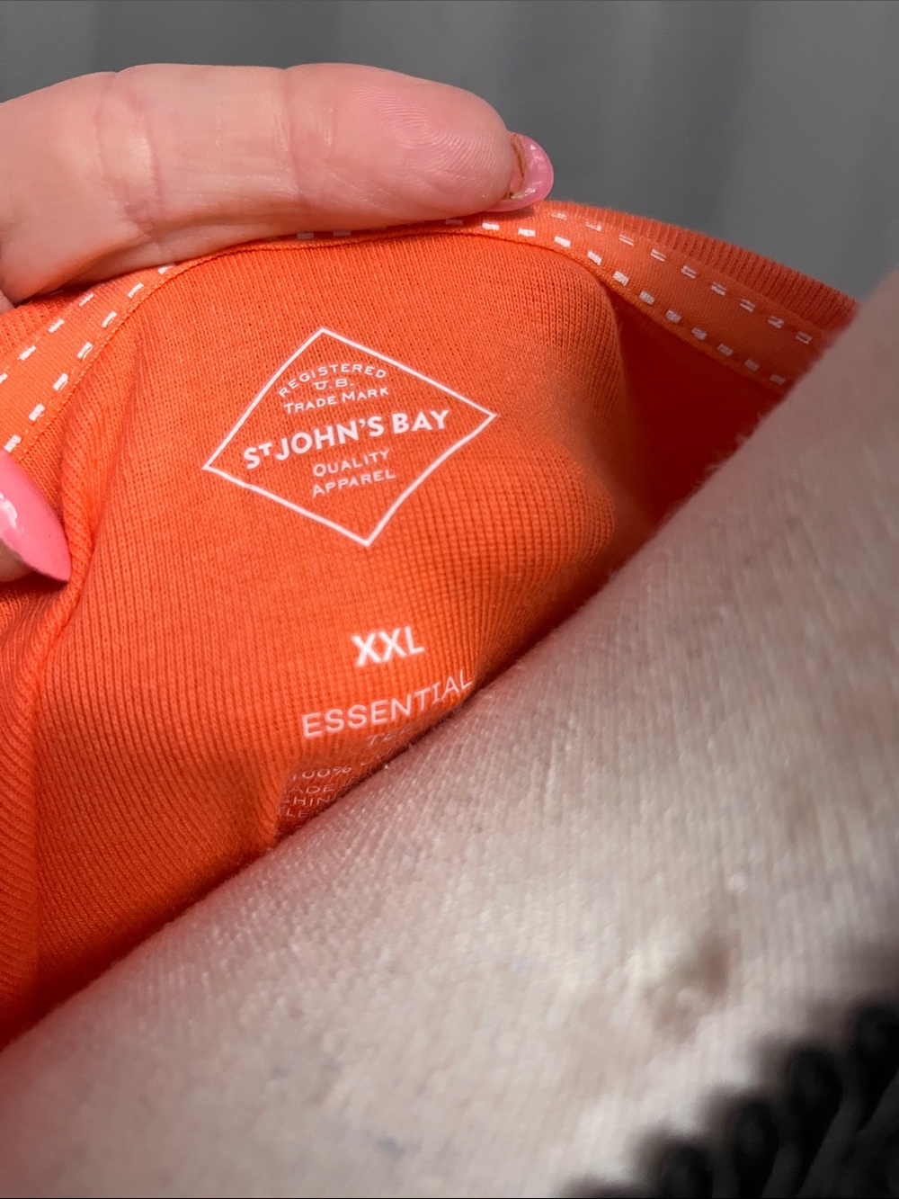 St. John's Bay Short Sleeve Tee in Bright Orange - Picture 2 of 5